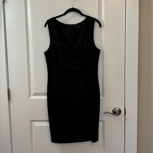 Banana Republic Black Sleeveless Midi Sheath Dress, size large.